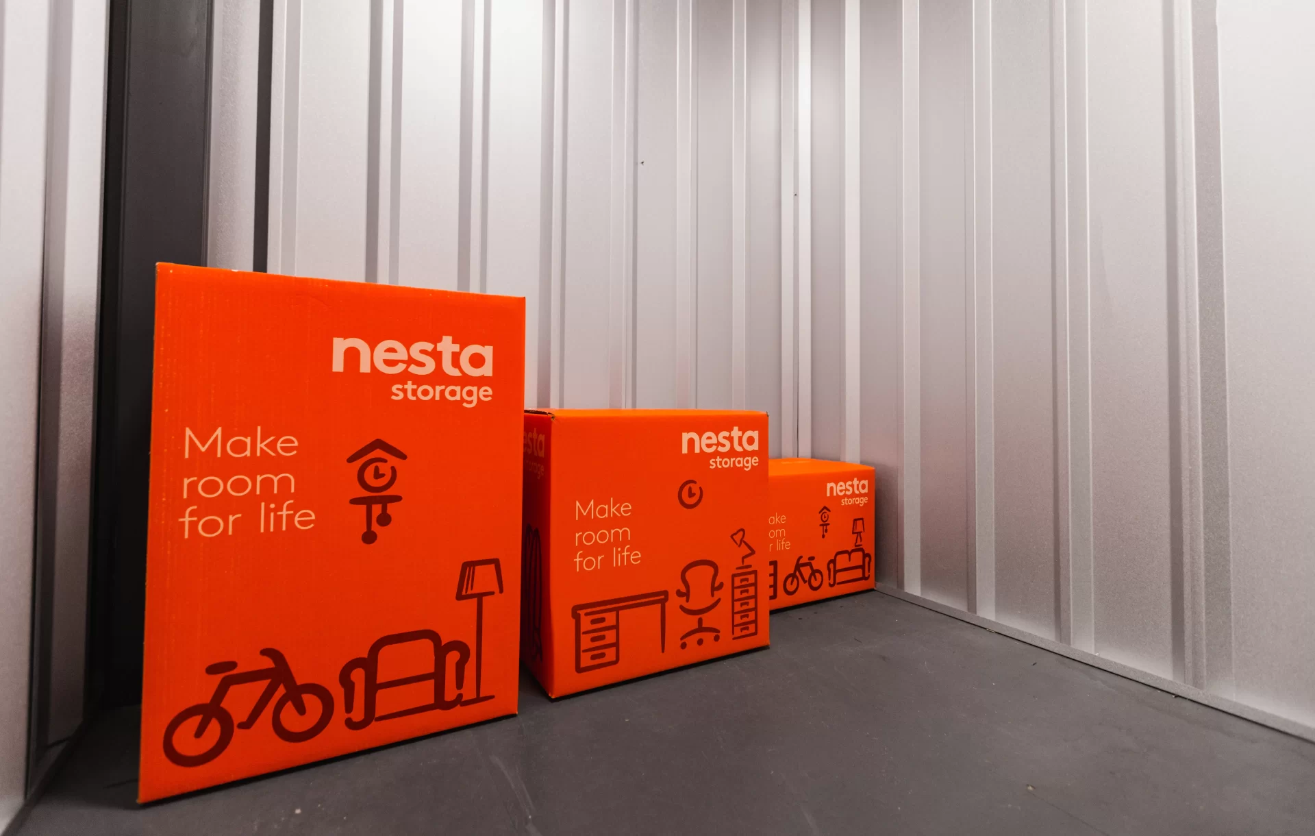Nesta storage boxes in storage unit - Nesta - Nesta Nesta storage boxes in storage unit